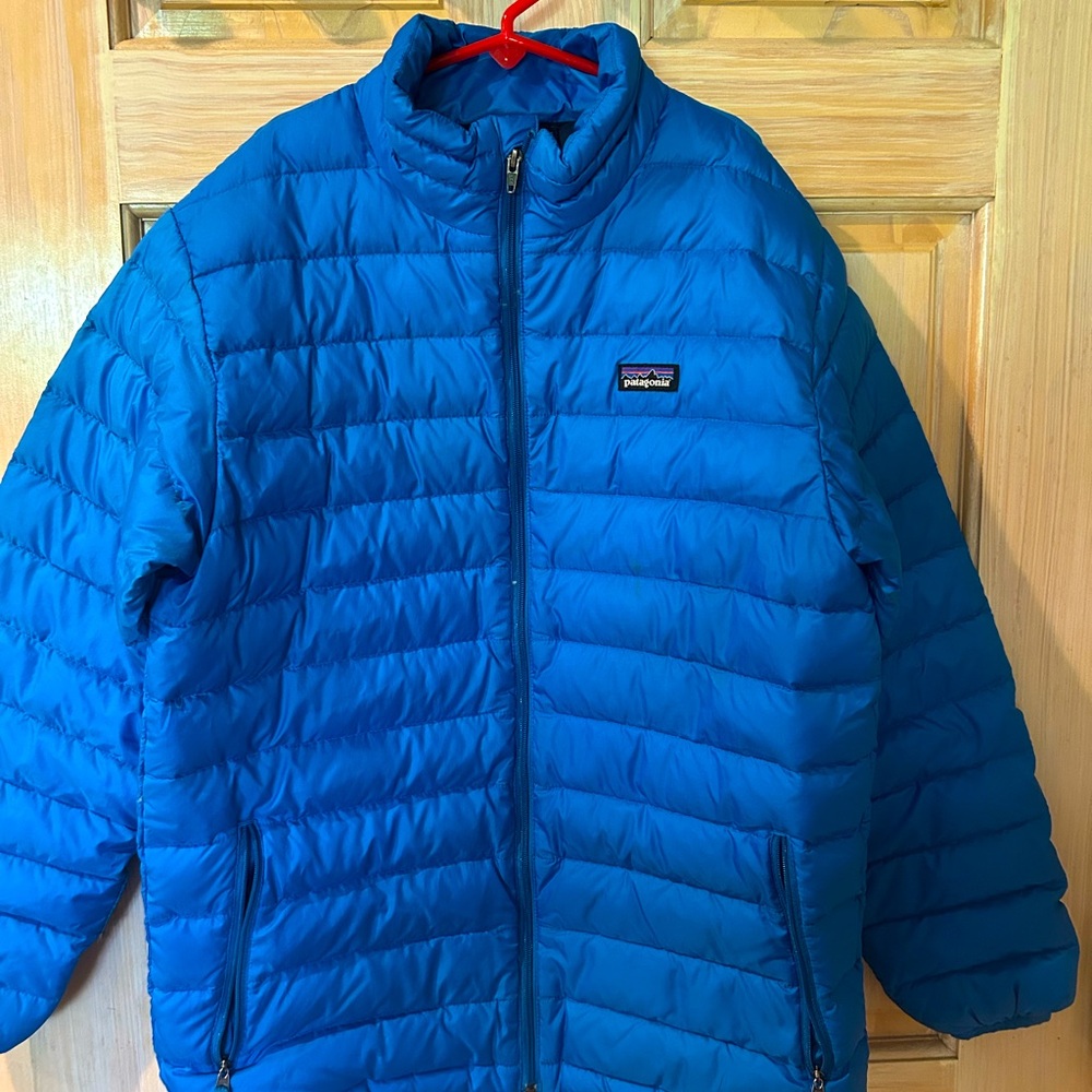 Unisex Blue Patagonia puffer-Kids XL